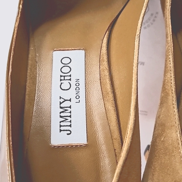 JIMMY CHOO Cass 95mm Patent Leather and Suede Pumps - Picture 10 of 15